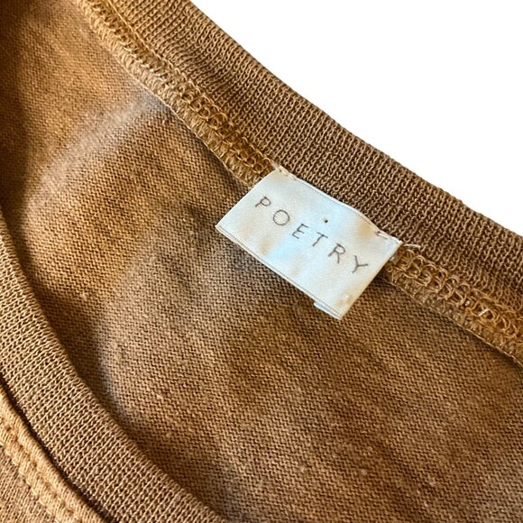 Oversized Poetry Womens Top Hemp & Cotton Blend Loose Fit Tan Color 12 L Boxy - Picture 3 of 9